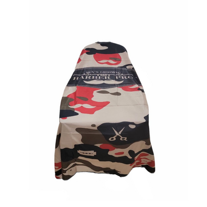 Capa profesional para barbería de hombre, talla única, estampado de camuflaje rojo y beige