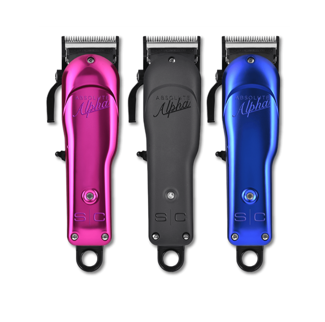 StyleCraft Absolute Alpha Clipper with  3 colored lids (Black, Pink, &amp; Blue)