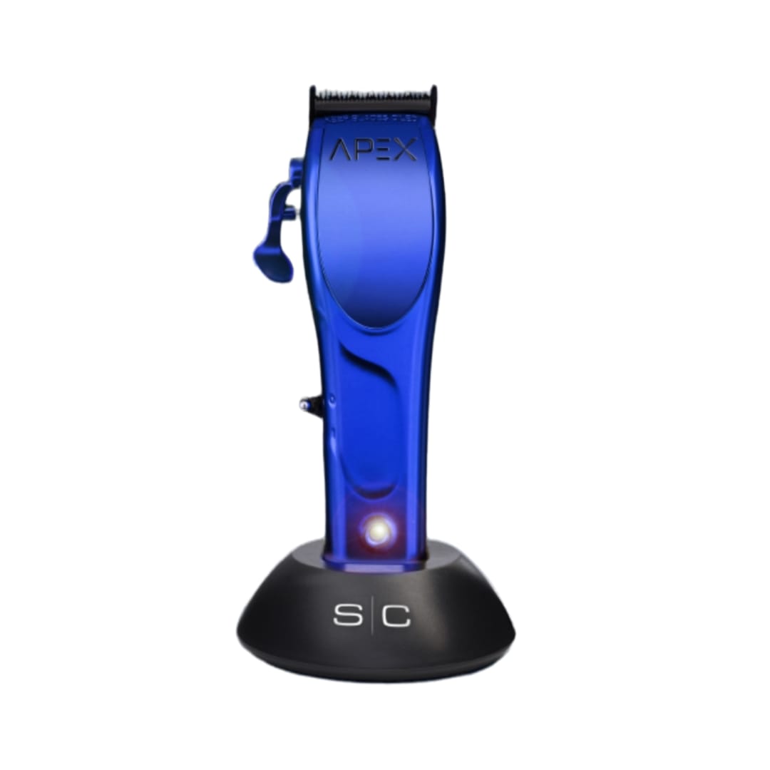 hair-clipper- stylecraft-apex- super-torque-metal- blue-color- charger- 810069130361