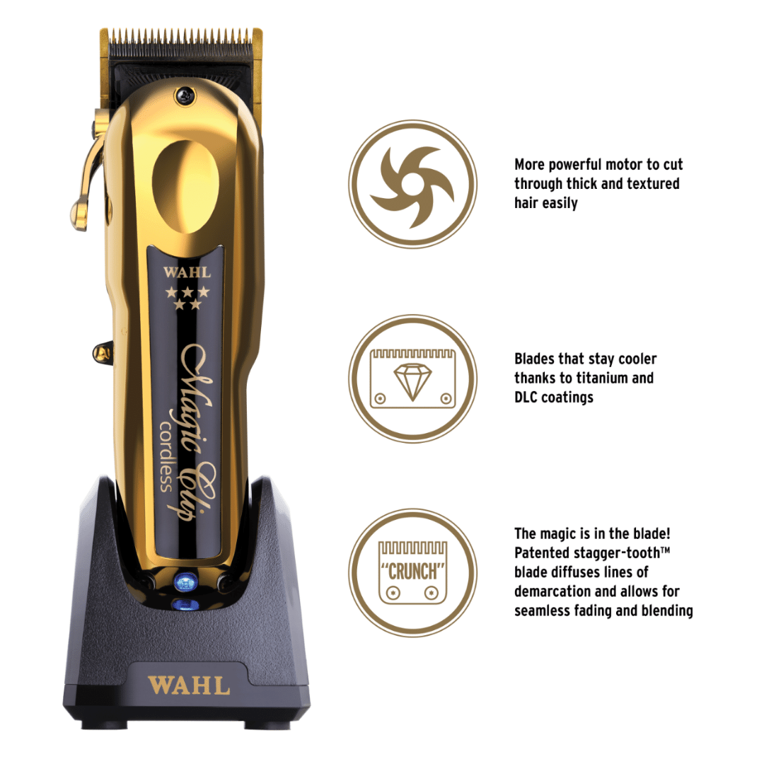 Wahl Professional 5 stars Magic Clipper Gold Edition Cordless- Model 08148-700- 043917114712
